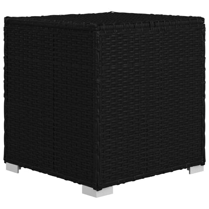 Sun Lounger Black Poly Rattan, Powder-Coated Steel, Polyester Large