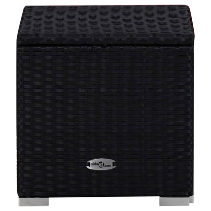 Patio Sun Lounger Black PE rattan 76.8 inches long sunlounger