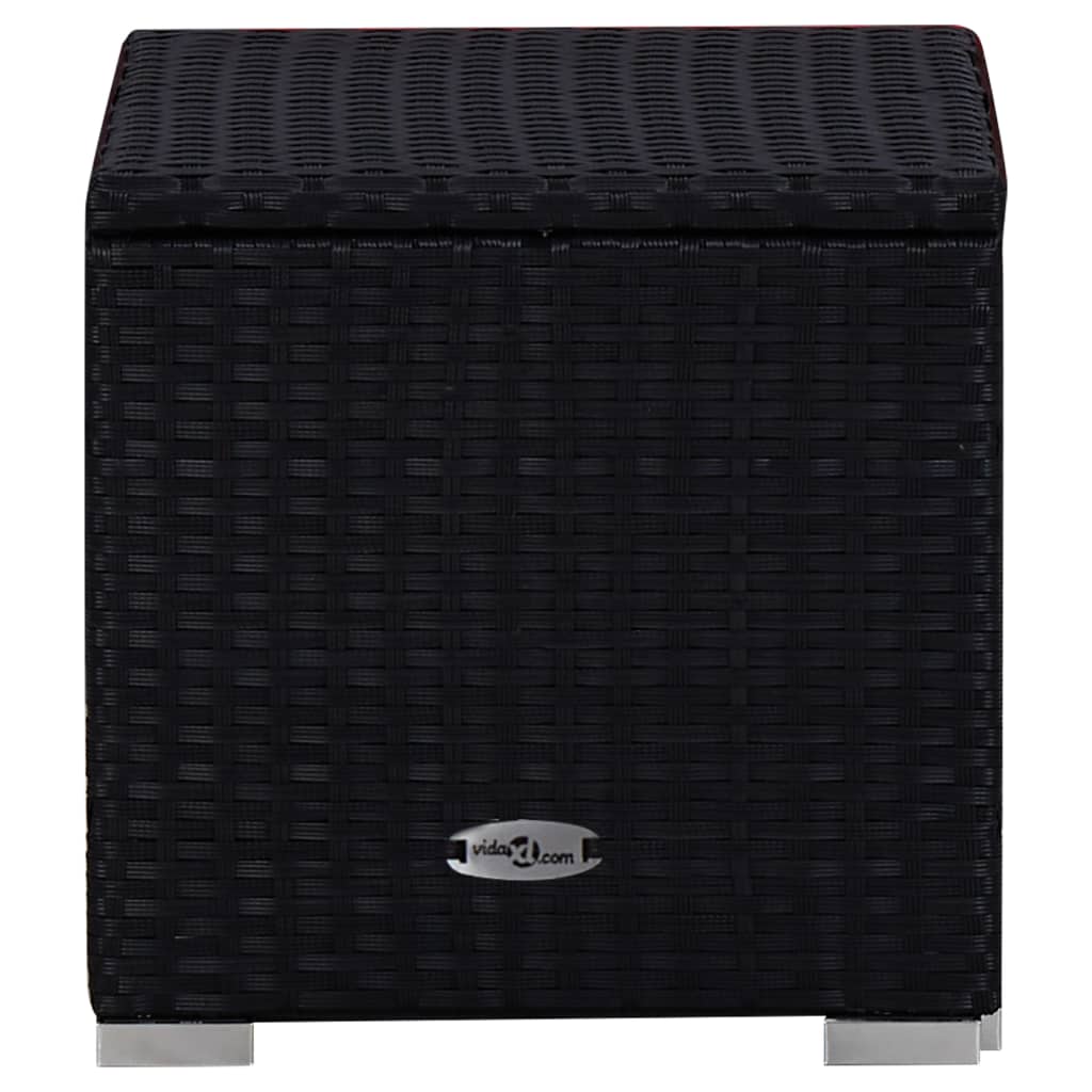 Patio Sun Lounger Black PE rattan 76.8 inches long sunlounger