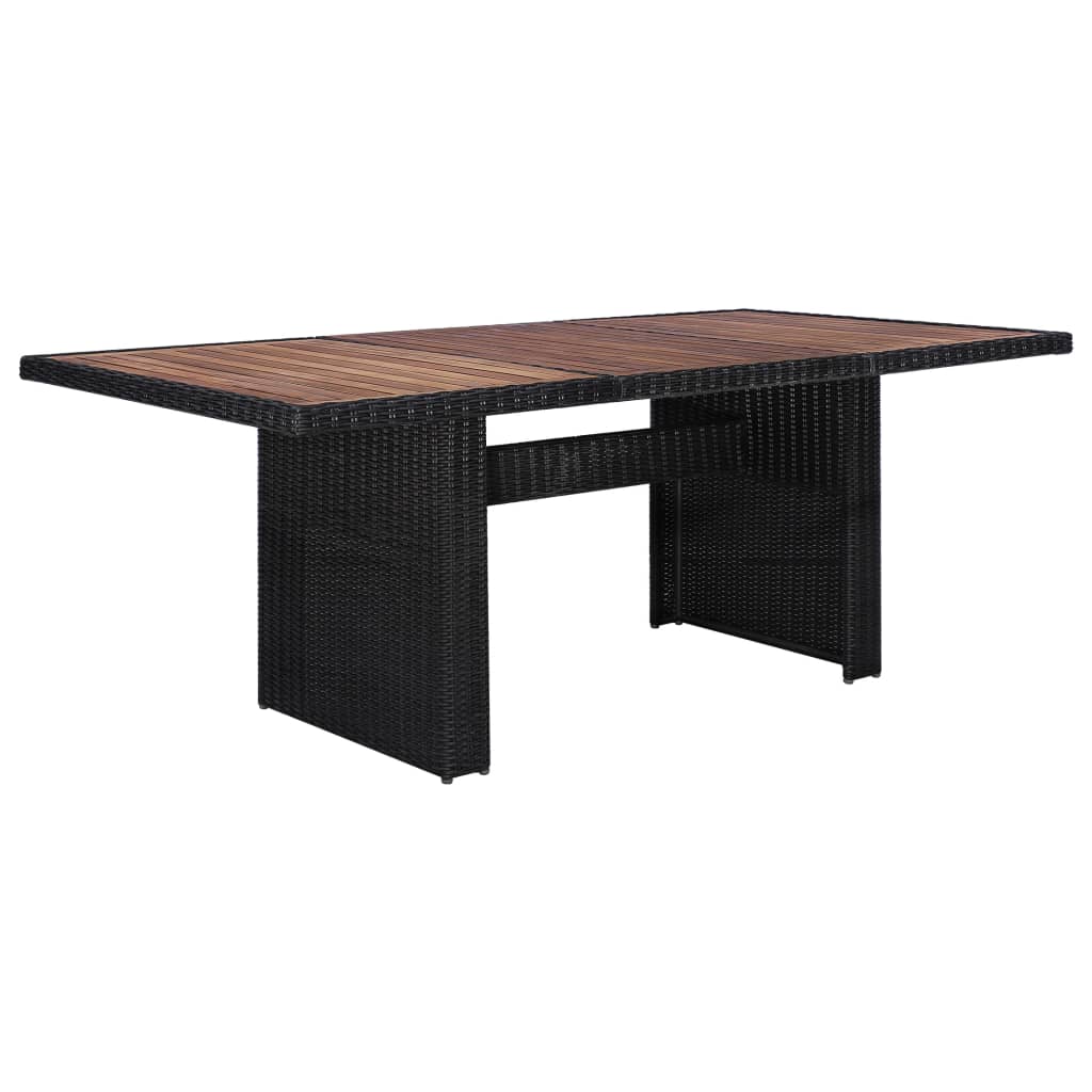 Outdoor Dining Set Black Powder-Coated Steel Large Durable