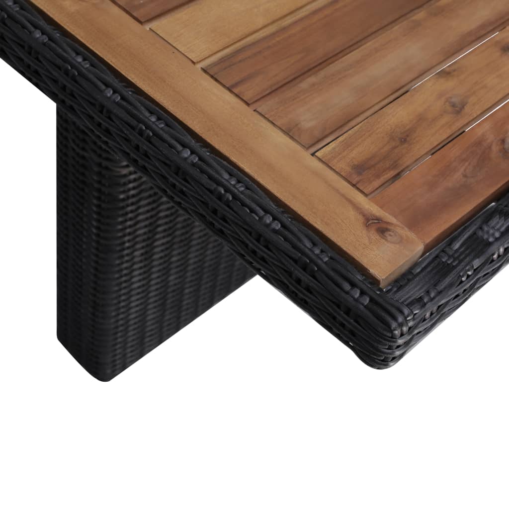 Outdoor Dining Set Black Powder-Coated Steel Large Durable