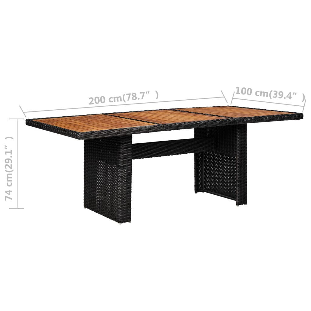 Outdoor Dining Set Black Powder-Coated Steel Large Durable