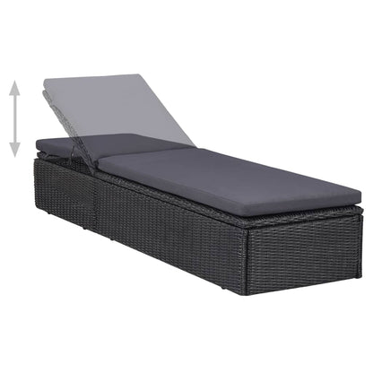 Outdoor Dining Set Black and dark grey
