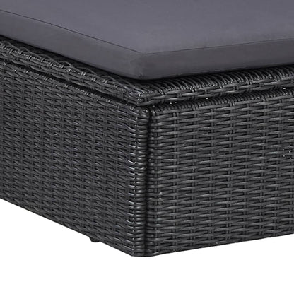 Outdoor Dining Set Black and dark grey
