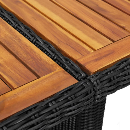 Outdoor Dining Set Black and dark grey