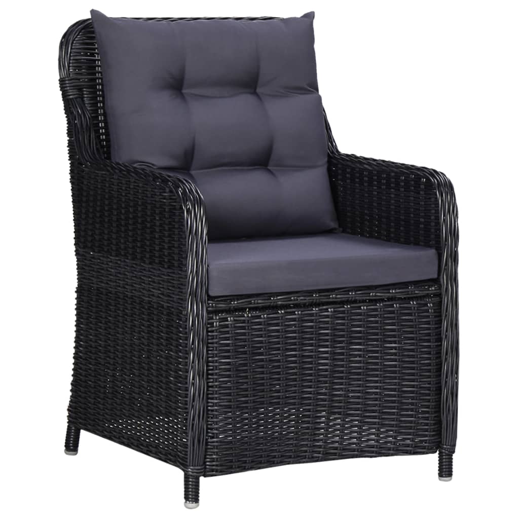 Outdoor Dining Set Black and dark grey