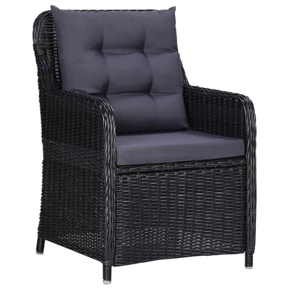 Outdoor Dining Set Black and dark grey