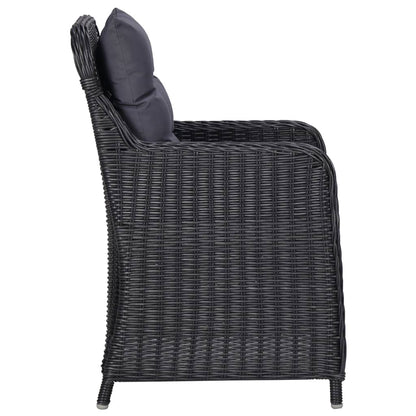 Outdoor Dining Set Black and dark grey