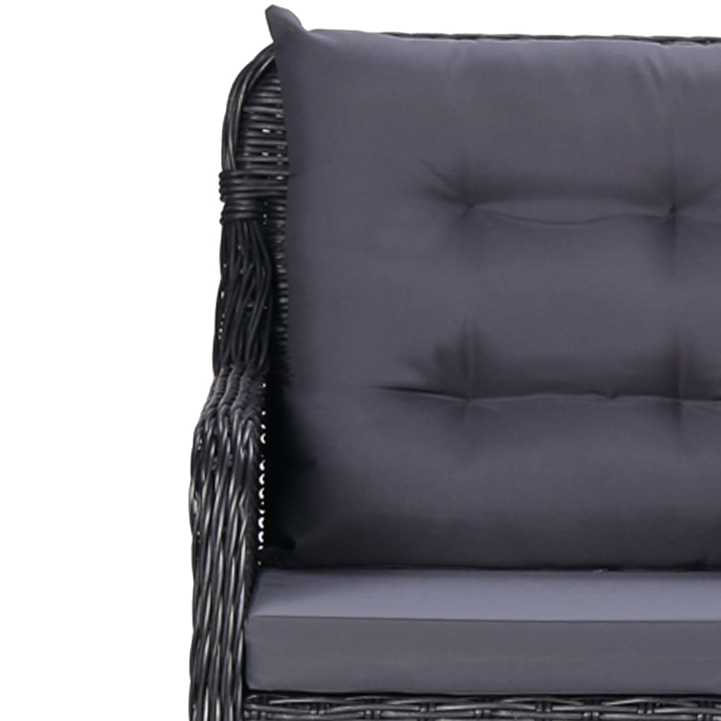 Outdoor Dining Set Black and dark grey