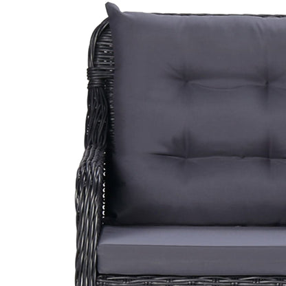 Outdoor Dining Set Black and dark grey