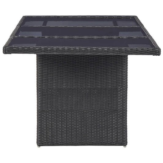 Outdoor Dining Set Black and Dark Grey