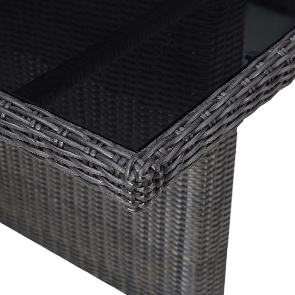 Outdoor Dining Set Black and Dark Grey