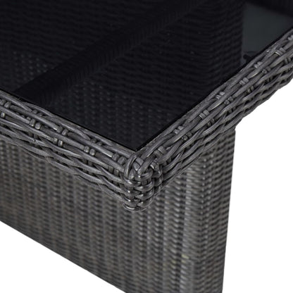 Outdoor Dining Set Black and Dark Grey