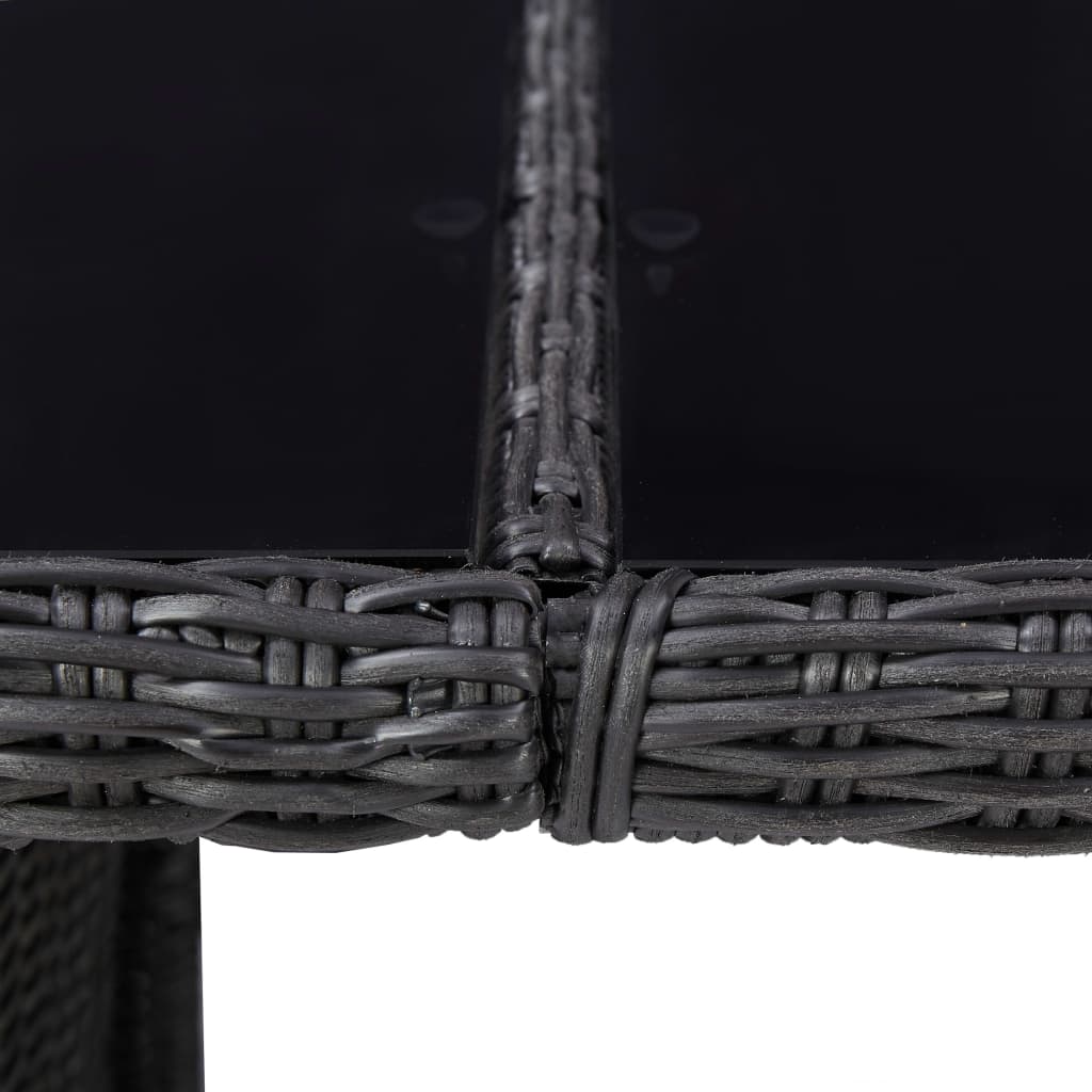Outdoor Dining Set Black and Dark Grey