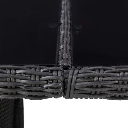 Outdoor Dining Set Black and Dark Grey