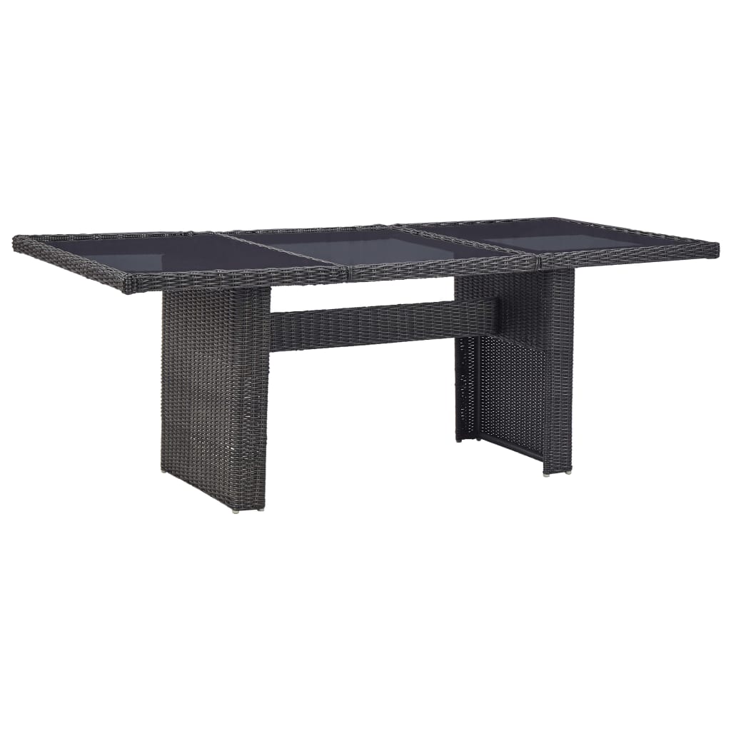 Outdoor Dining Set Black and Dark Grey
