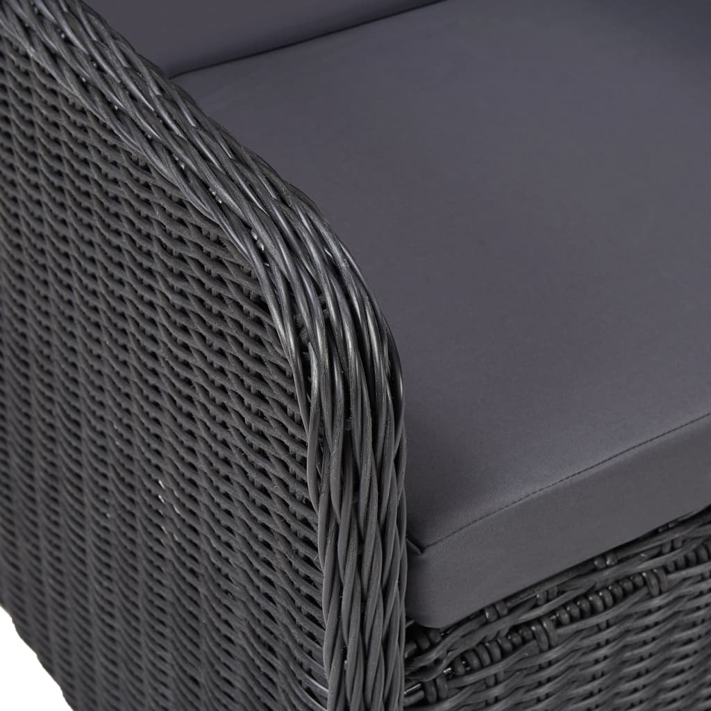 Outdoor Dining Set Black and Dark Grey