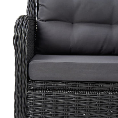 Outdoor Dining Set Black and Dark Grey
