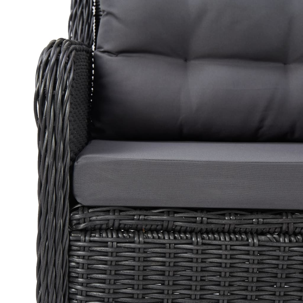 Outdoor Dining Set Black and Dark Grey