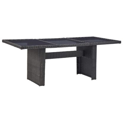Outdoor Dining Set Black and dark grey