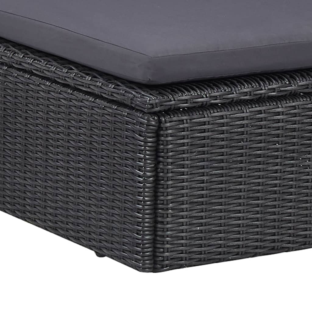 Outdoor Dining Set Black and dark grey