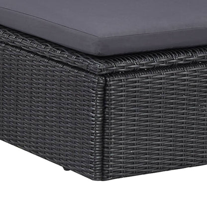 Outdoor Dining Set Black and dark grey