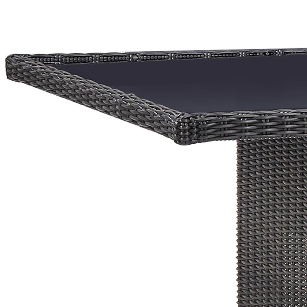 Outdoor Dining Set Black and dark grey