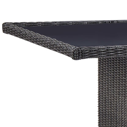Outdoor Dining Set Black and dark grey