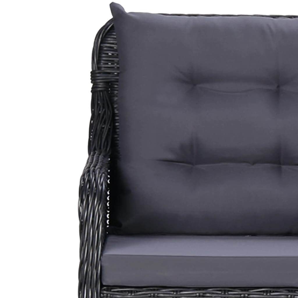 Outdoor Dining Set Black and dark grey