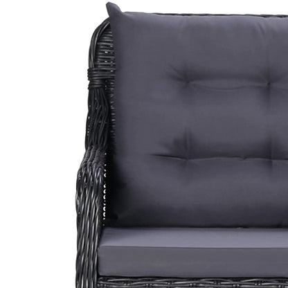 Outdoor Dining Set Black and dark grey