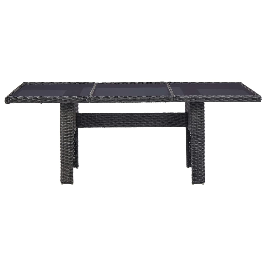 Outdoor Dining Set Black and dark grey