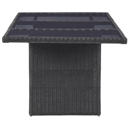 Outdoor Dining Set Black and dark grey