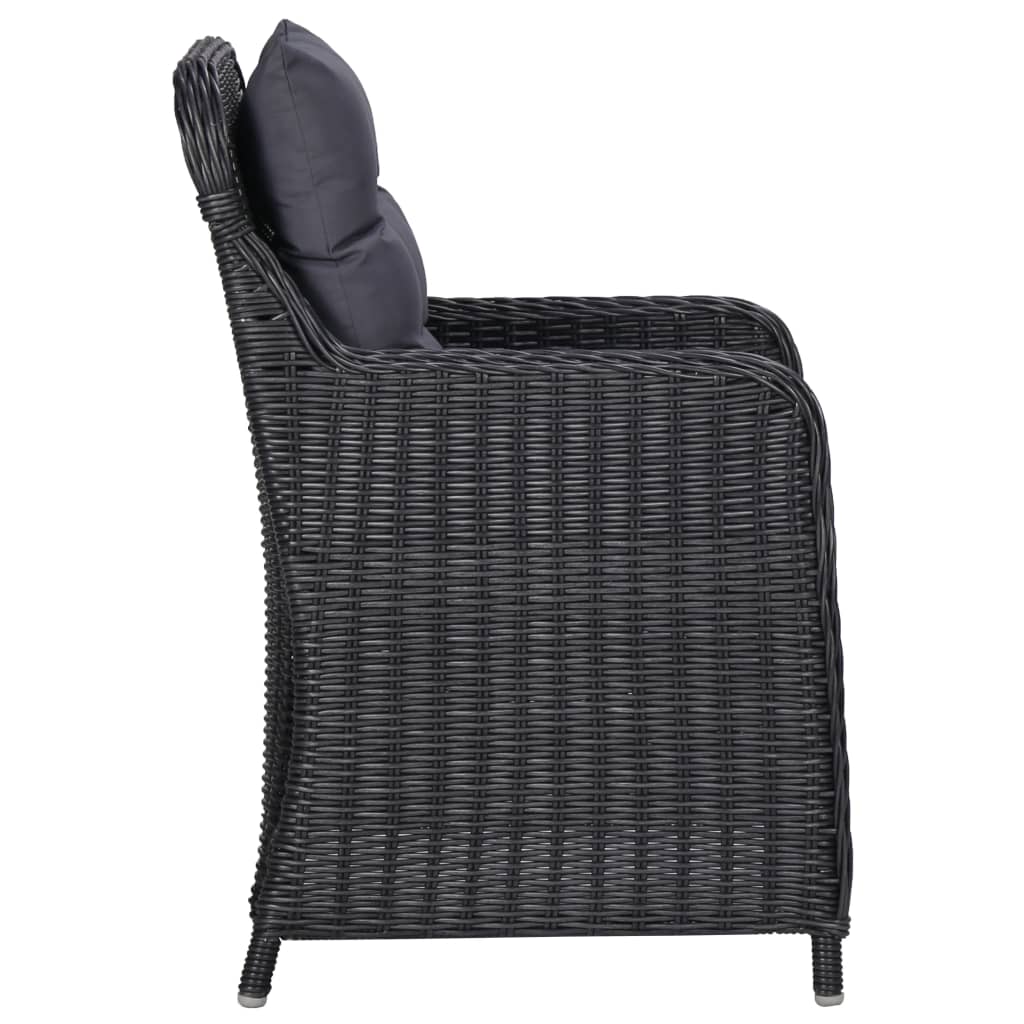 Outdoor Dining Set Black and dark grey
