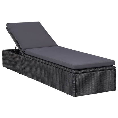 Outdoor Dining Set Black and dark grey