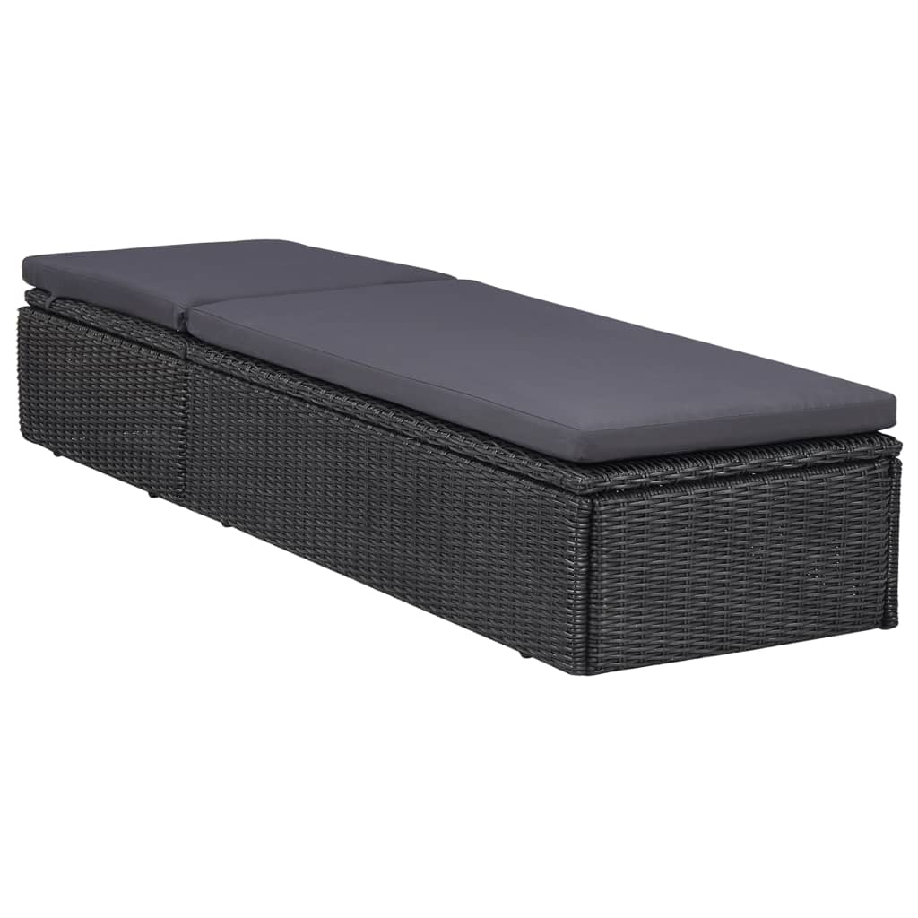 Outdoor Dining Set Black and dark grey