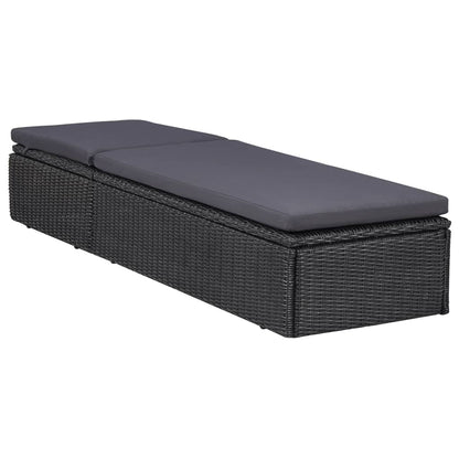 Outdoor Dining Set Black and dark grey