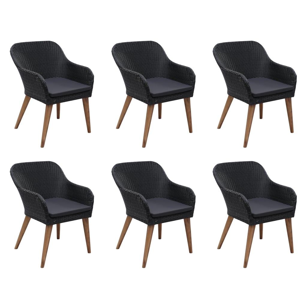 Outdoor Dining Set Black and Dark Grey