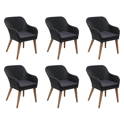 Outdoor Dining Set Black and Dark Grey