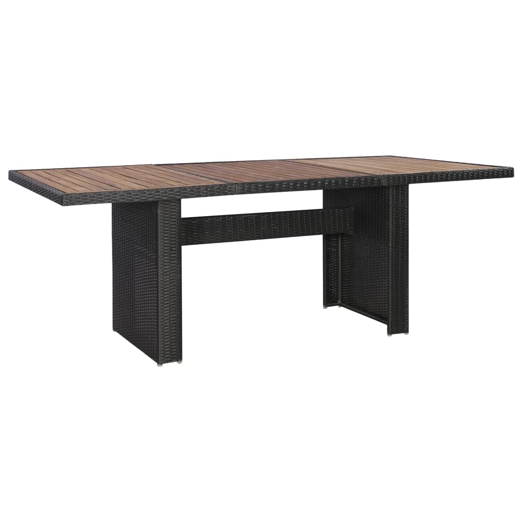 Outdoor Dining Set Black and Dark Grey
