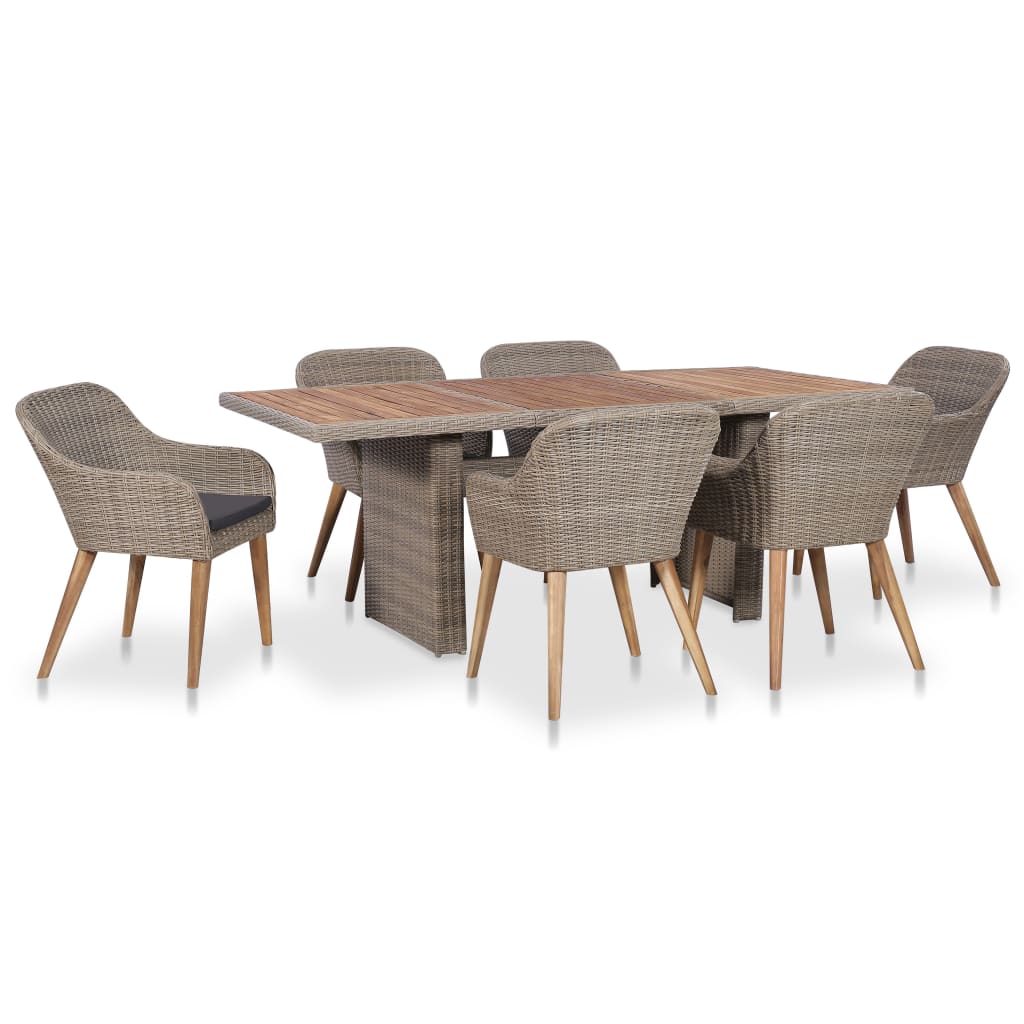 Outdoor Dining Set Brown and dark grey