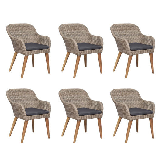 Outdoor Dining Set Brown and dark grey