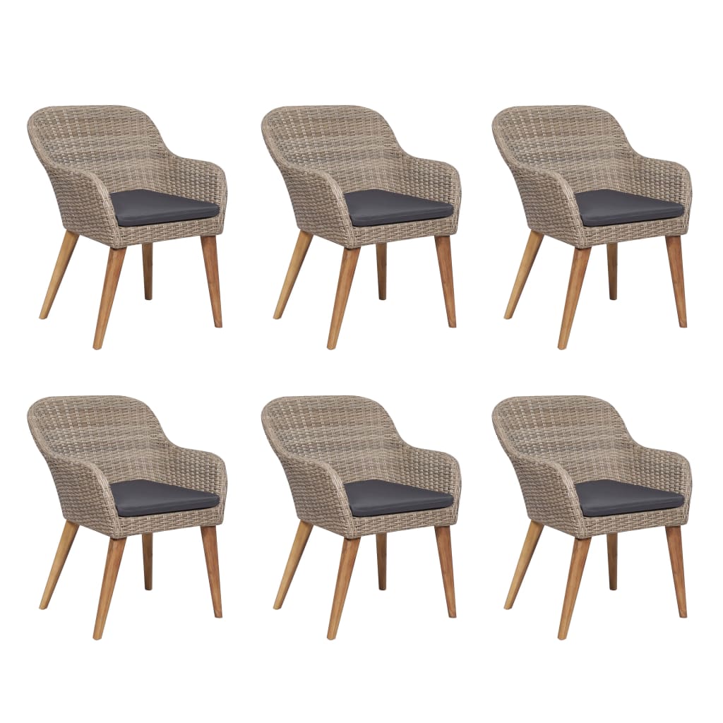 Outdoor Dining Set Brown and dark grey
