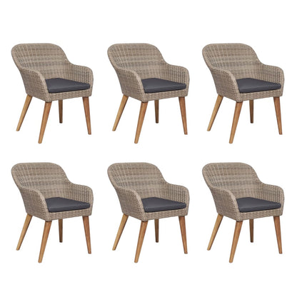 Outdoor Dining Set Brown and dark grey