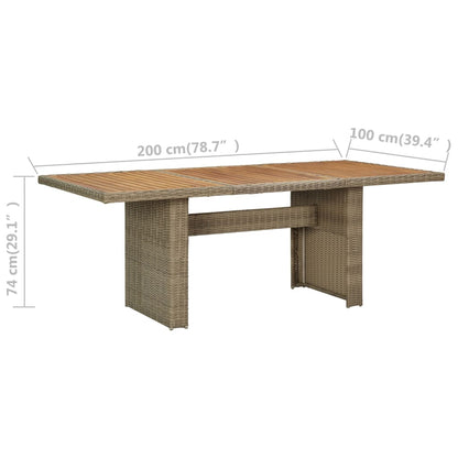 Outdoor Dining Set Brown and dark grey
