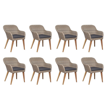 Outdoor Dining Set Brown and dark grey
