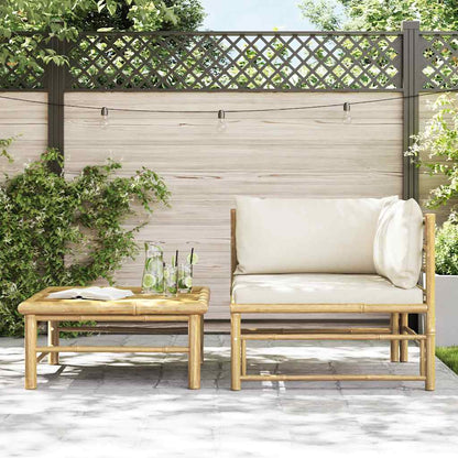Garden Lounge Set Cream, Bamboo Bamboo, 100% polyester Medium