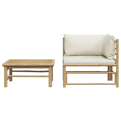 Garden Lounge Set Cream, Bamboo Bamboo, 100% polyester Medium