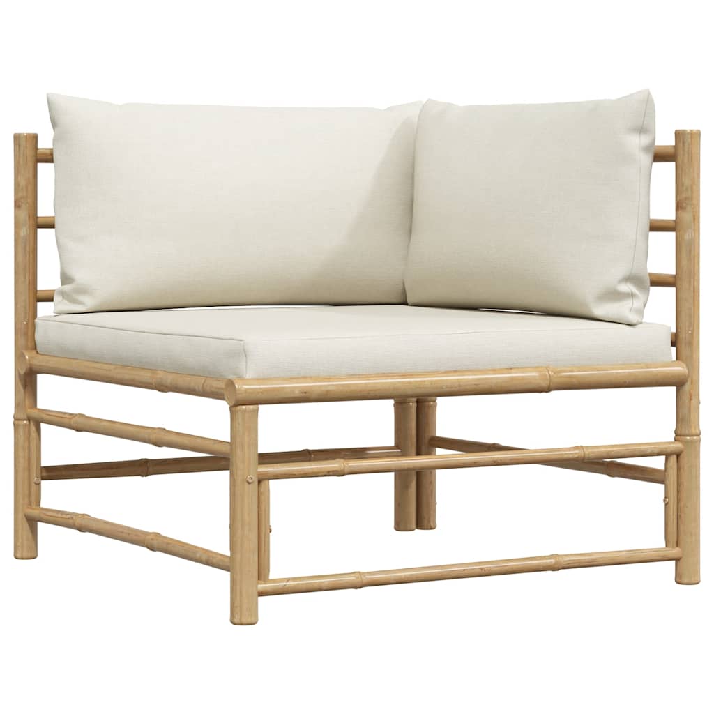 Garden Lounge Set Cream, Bamboo Bamboo, 100% polyester Medium