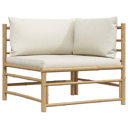 Garden Lounge Set Cream, Bamboo Bamboo, 100% polyester Medium