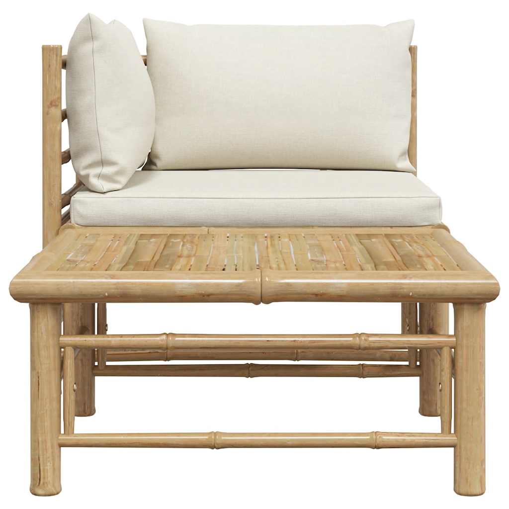 Garden Lounge Set Cream, Bamboo Bamboo, 100% polyester Medium